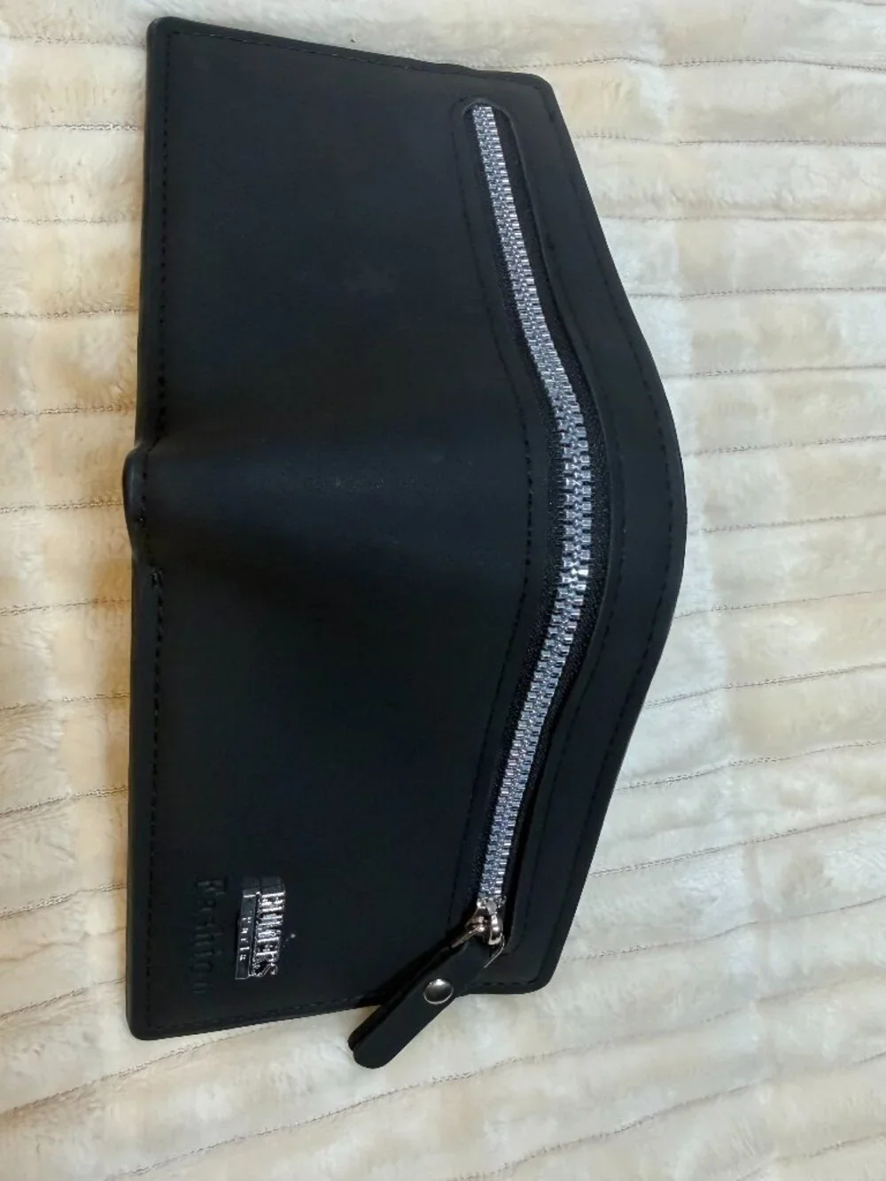 HUMERS Fashion Black Bifold Wallet with Zipper Coin Pocket